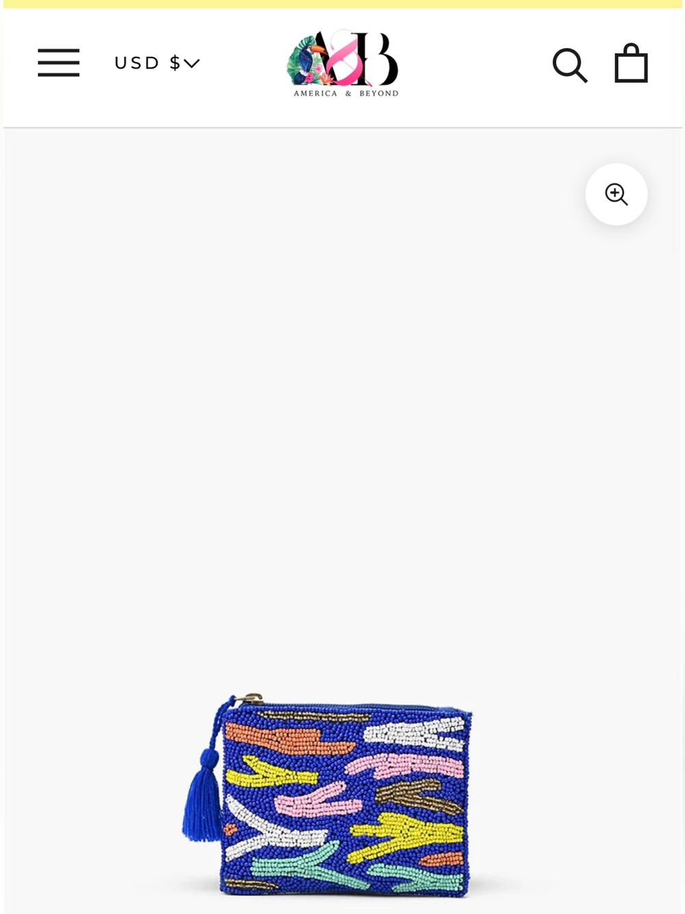 America & Beyond Beaded RAINBOW SKY Mini Bag Pouch Card Holder Like New